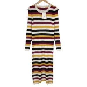 Women’s Striped Midi Sweater Dress Long Sleeve Sz Medium NEW NWT by Blue Orchid